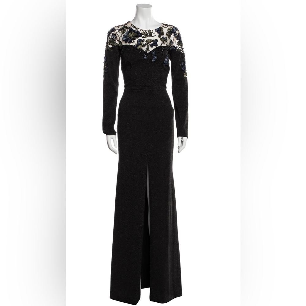 Patbo Black Gown with sequin embellishments